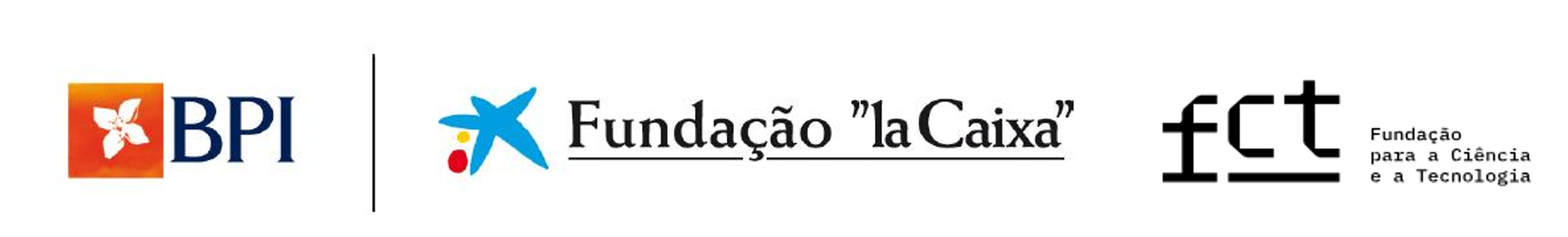 logotipos BPI; Fundação La CAIXA; FCT