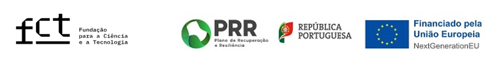 Logotipos FCT; PRR; República Portuguesa; União Europeia