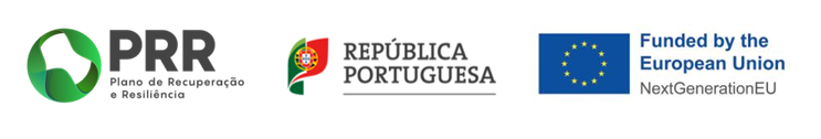 Logotipos PRR, República Portuguesa; União Europeia